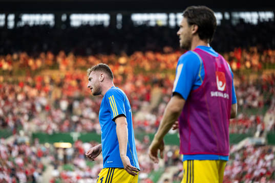 Dejan Kulusevski and Albin Ekdal of Sweden