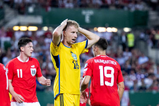Samuel Gustafson of Sweden looks dejected