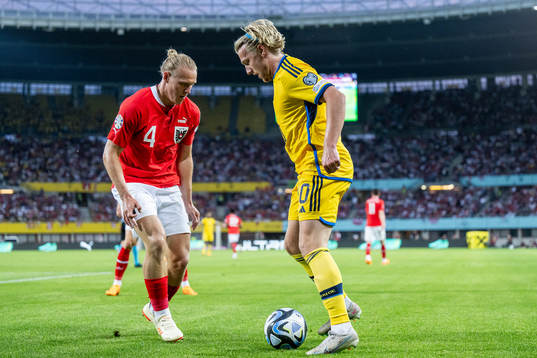 Xaver Schlager of Austria and Emil Forsberg of Sweden