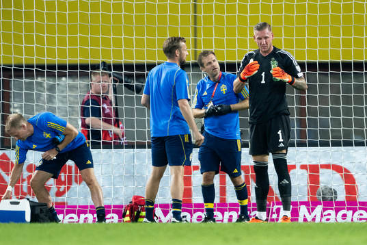 Goalkeeper Robin Olsen of Sweden