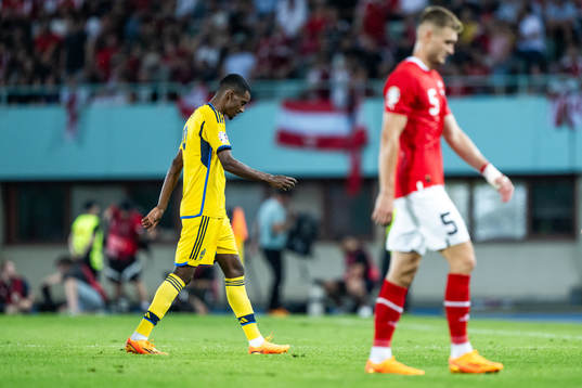 Alexander Isak of Sweden looks dejected