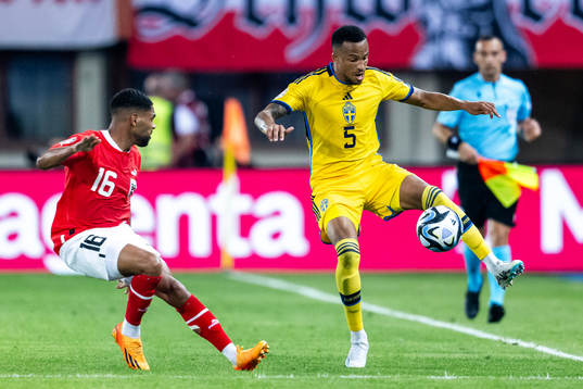 Phillipp Mwene of Austria and Martin Olsson of Sweden