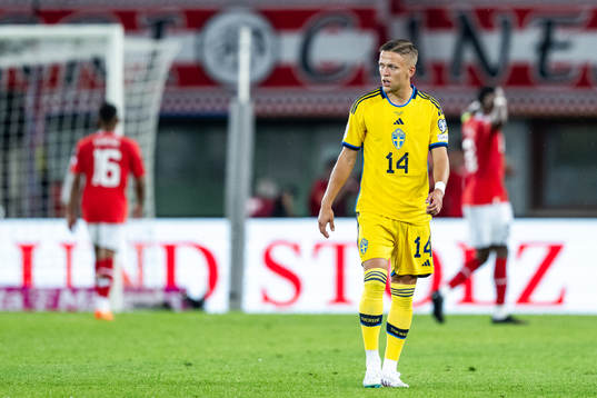 Jesper Karlsson of Sweden looks dejected