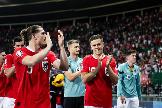 Marcel Sabitzer and Christoph Baumgartner of Austria