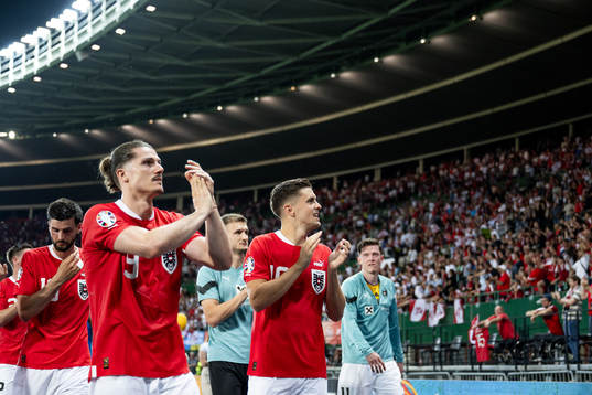 Marcel Sabitzer and Christoph Baumgartner of Austria