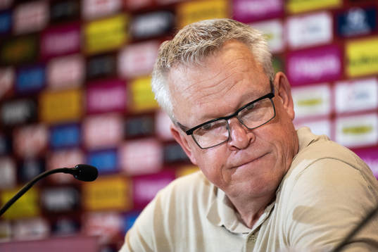 Head coach Janne Andersson looks dejected