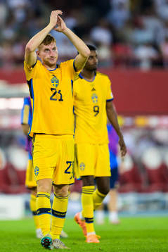 Dejan Kulusevski of Sweden looks dejected