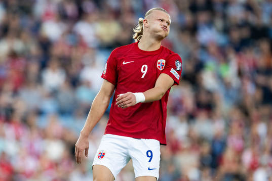Erling Braut Haaland of Norway reacts