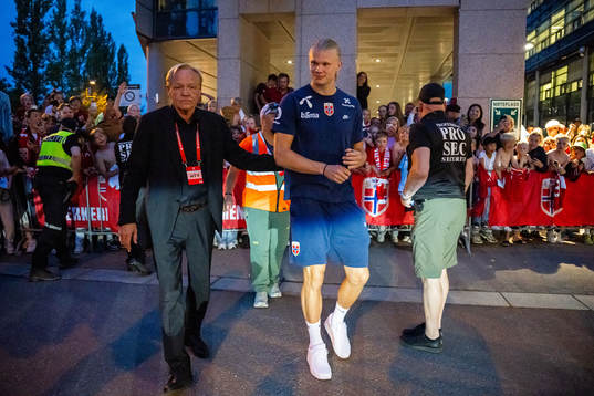 Geir Ellefsen, head of security, and Erling Braut Haaland