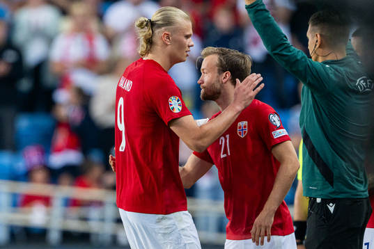 Erling Braut Haaland of Norway is being substituted with