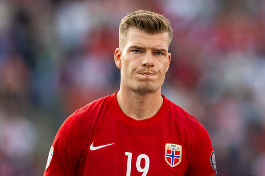 Alexander Sørloth of Norway line up