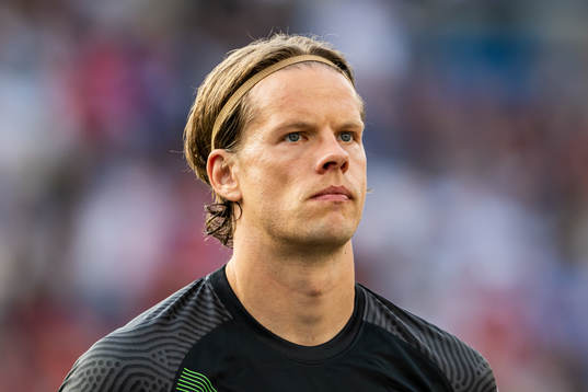 Goalkeeper Ørjan Håskjold Nyland of Norway line up