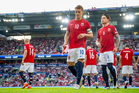 Martin Ødegaard and Patrick Berg of Norway
