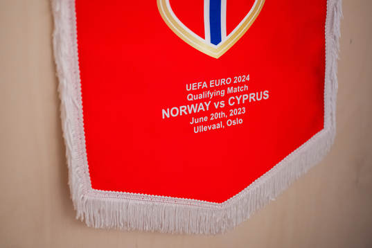 The pennant of Norway in the dressing room