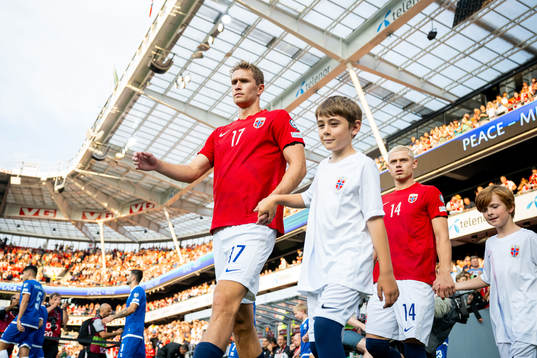 Ola Solbakken of Norway enters the pitch
