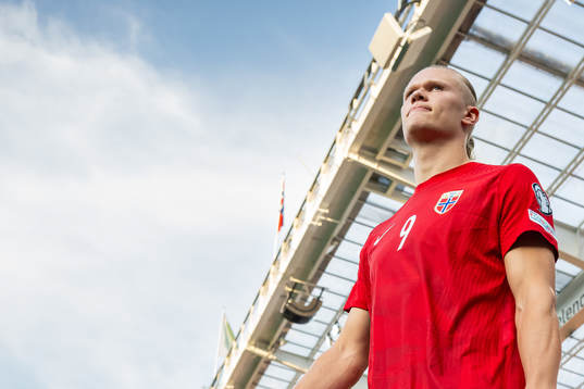 Erling Braut Haaland of Norway enters the pitch