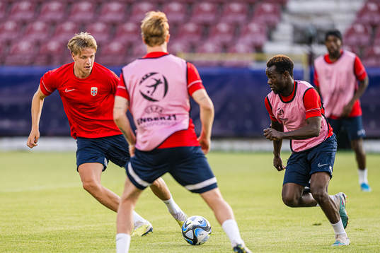 Jesper Norman Daland and Joshua Kitolano of the Norwegian