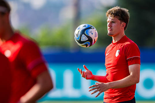 Leo Fuhr Hjelde of the Norwegian under-21 national football