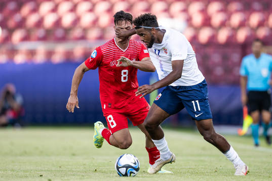 Ardon Jashari of Switzerland and Emil Konradsen Ceide of