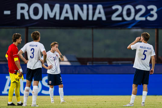 Tobias Christensen of Norway looks dejected