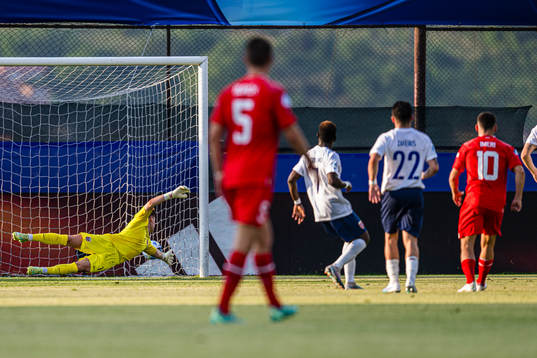 Kastriot Imeri of Switzerland scores the 1-2 goal behind