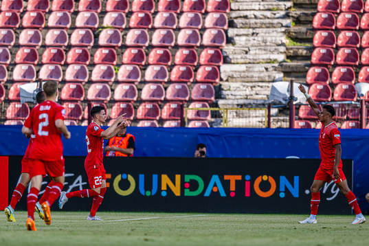 Dan Ndoye of Switzerland celebrates
