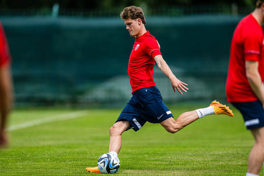 Leo Fuhr Hjelde of the Norwegian under-21 national football