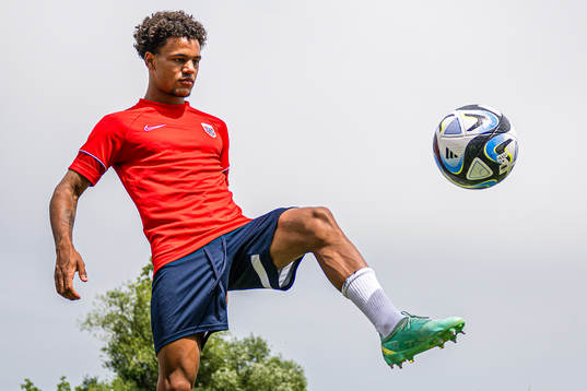 Oscar Bobb of the Norwegian under-21 national football team
