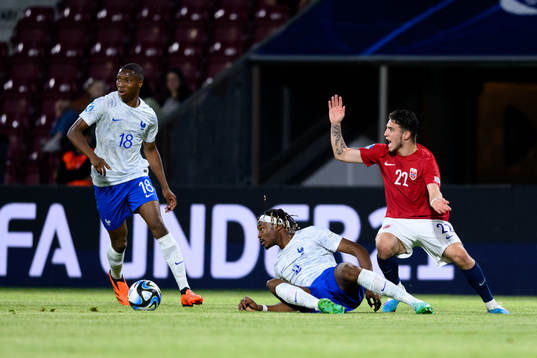 Bafode Diakite and Mohamed Simakan of France against