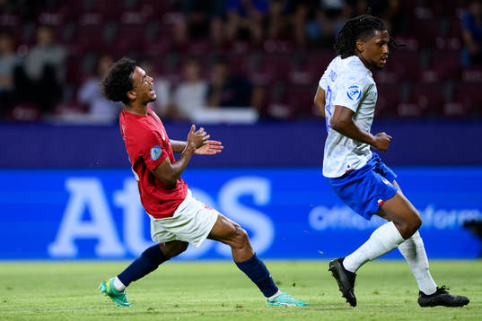 Oscar Bobb of Norway reacts