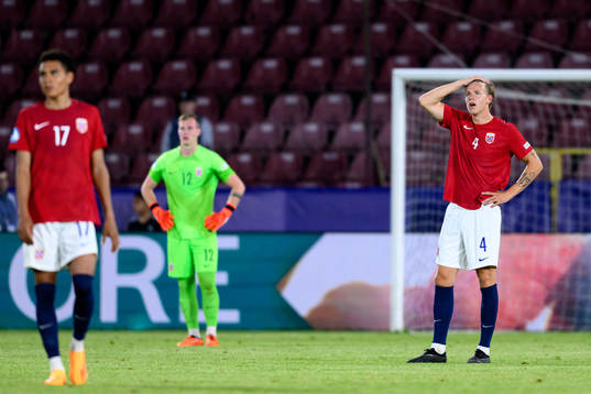 Jesper Norman Daland of Norway looks dejected