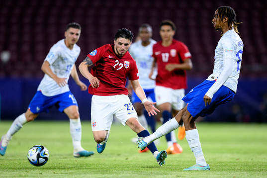 Christos Zafeiris of Norway and Bradley Barcola of France