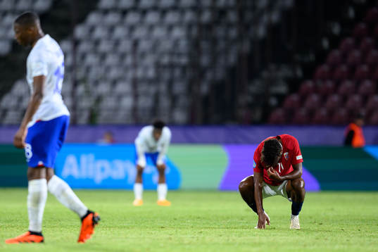 Emil Konradsen Ceide of Norway looks dejected