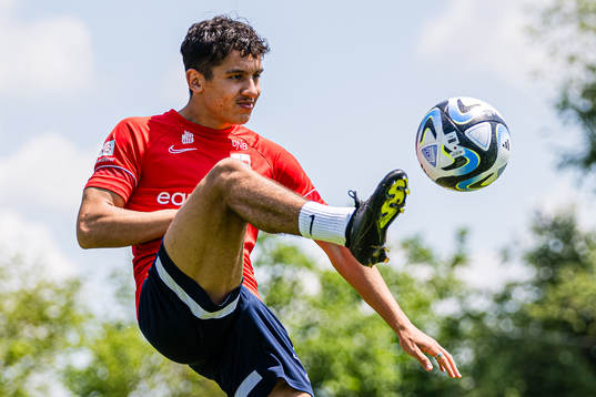 Osame Sahraoui of the Norwegian under-21 national football