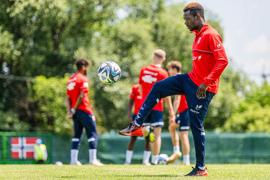 Joshua Kitolano of the Norwegian under-21 national football