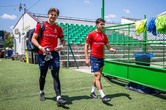 Rasmus Sandberg and Osame Sahraoui of the Norwegian