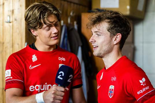 Rasmus Sandberg and Håkon Evjen of the Norwegian under-21