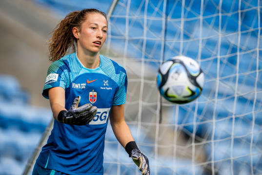 Goalkeeper Cecilie Fiskerstrand of the Norwegian women's