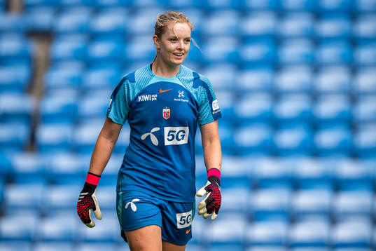 Goalkeeper Guro Pettersen of the Norwegian women's national