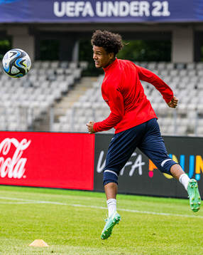 Oscar Bobb of the Norwegian under-21 national football team