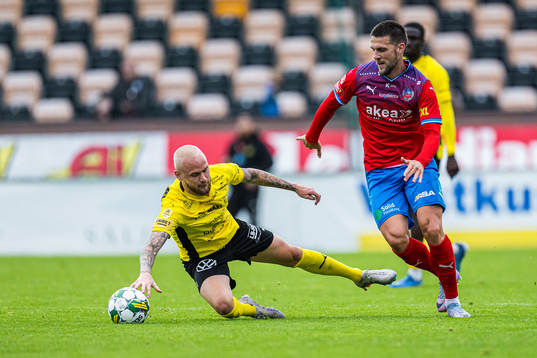 Helsingborgs Oliver Stojanovic Fredin och Mjällbys Adam