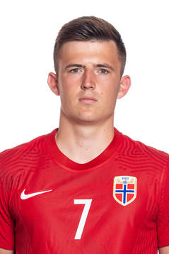 Syver Aas of the Norwegian U19 national football team poses