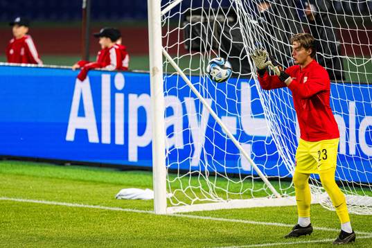 Rasmus Sandberg of Norway warms up