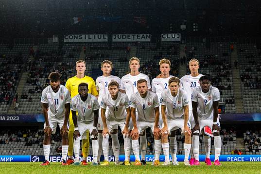 The starting eleven of Norway, from the top left;