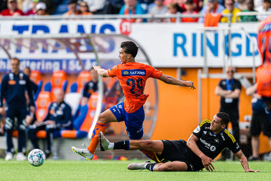 Bjørn Martin Kristensen of Aalesund and Samual Rogers of