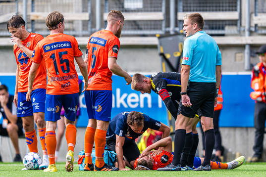 Markus Karlsbakk of Aalesund in pain