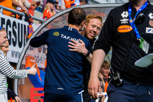 Christian Johnsen, head coach of Aalesund,and Svein Maalen,