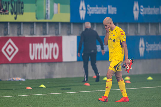 Andre Hansen of Rosenborg looks dejected