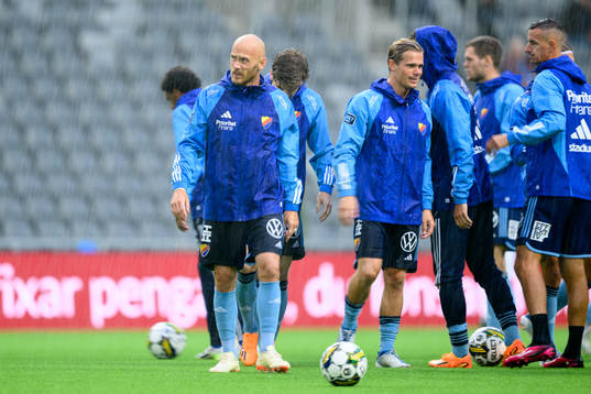 Djurgårdens Magnus Eriksson innan fotbollsmatchen i