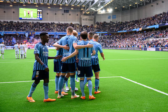 Djurgårdens spelare jublar